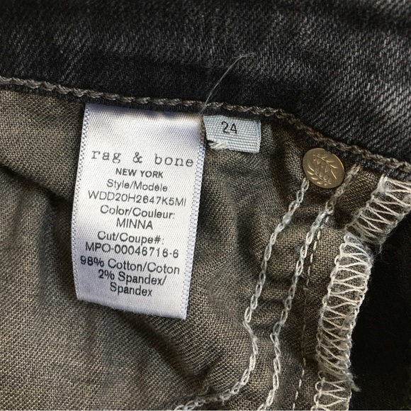 Rag & Bone Cate Zip Cuff Ankle Skinny Jeans in Minna Size 24 - Picture 6 of 11